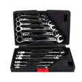 12-piece dual-purpose ratchet wrench set metric 8-19mm with nickel-plated 40CR steel movable and fixed heads