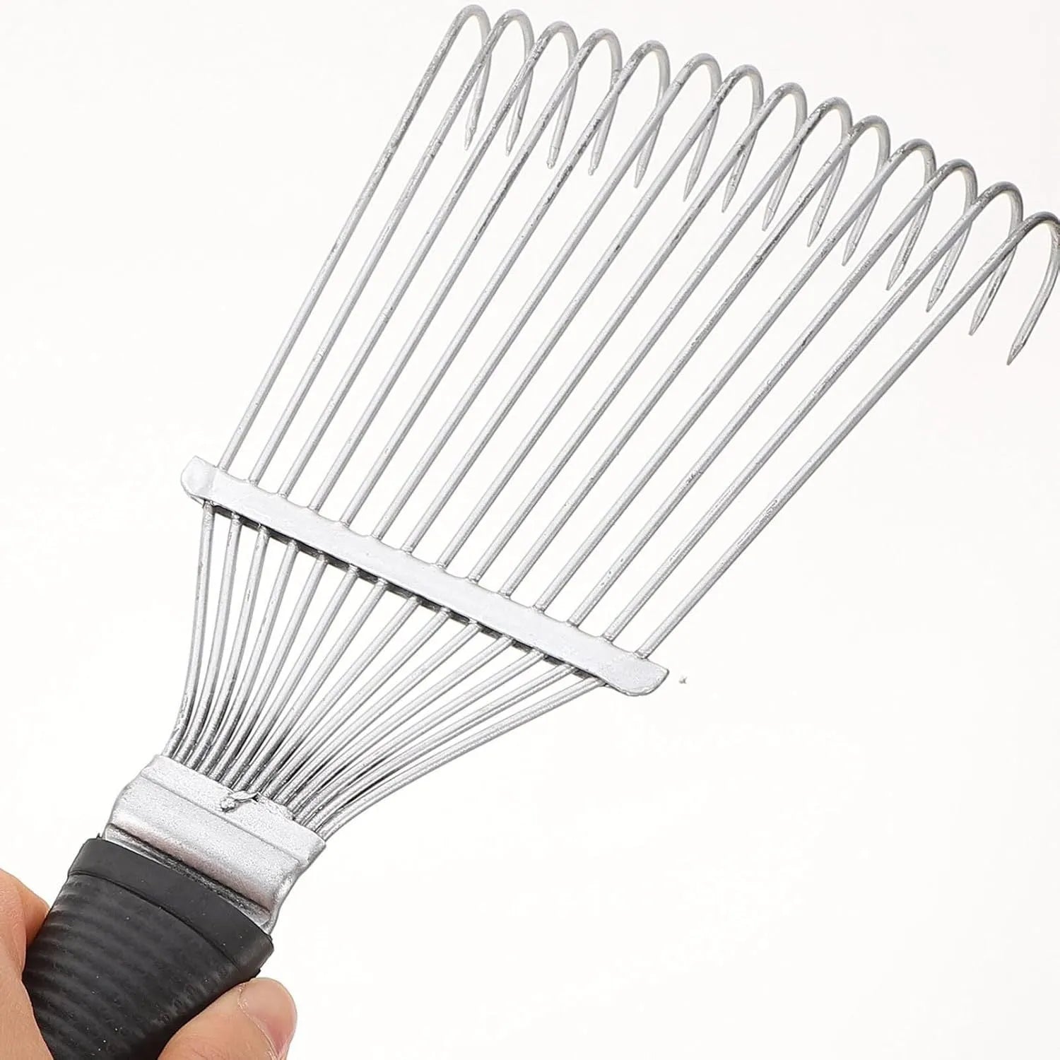 33cm long curved metal dematting brush rake for grooming dogs, horses, and cattle