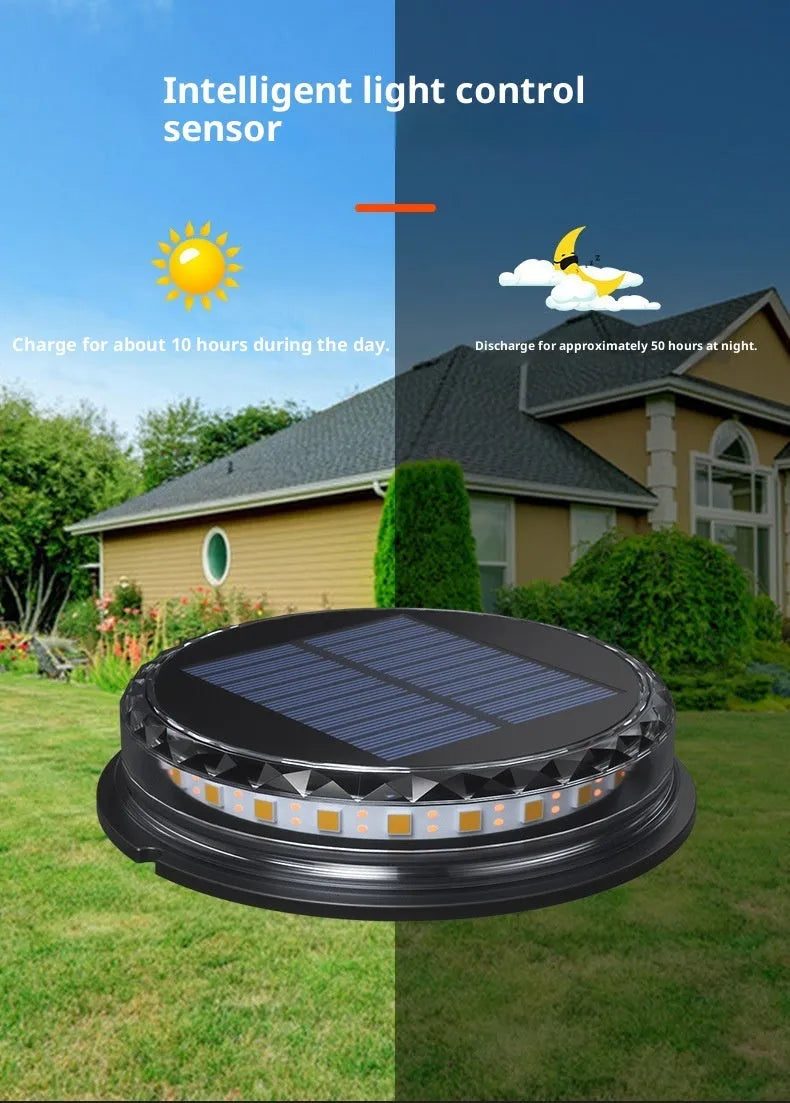 Solar buried light 121x121x26mm square ABS AS ground lamp with 17 LED 13lm for courtyard and lawn