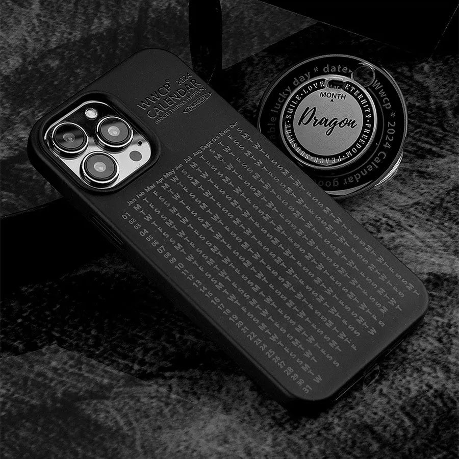 Black biodegradable silicone phone case with rotating bracket for iPhone, full edge wrapping