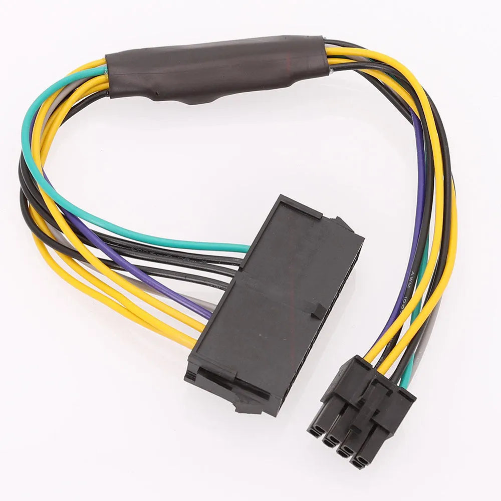 Black Dell Optiplex ATX 24-pin to 8-pin motherboard power adapter cable, 30 cm long
