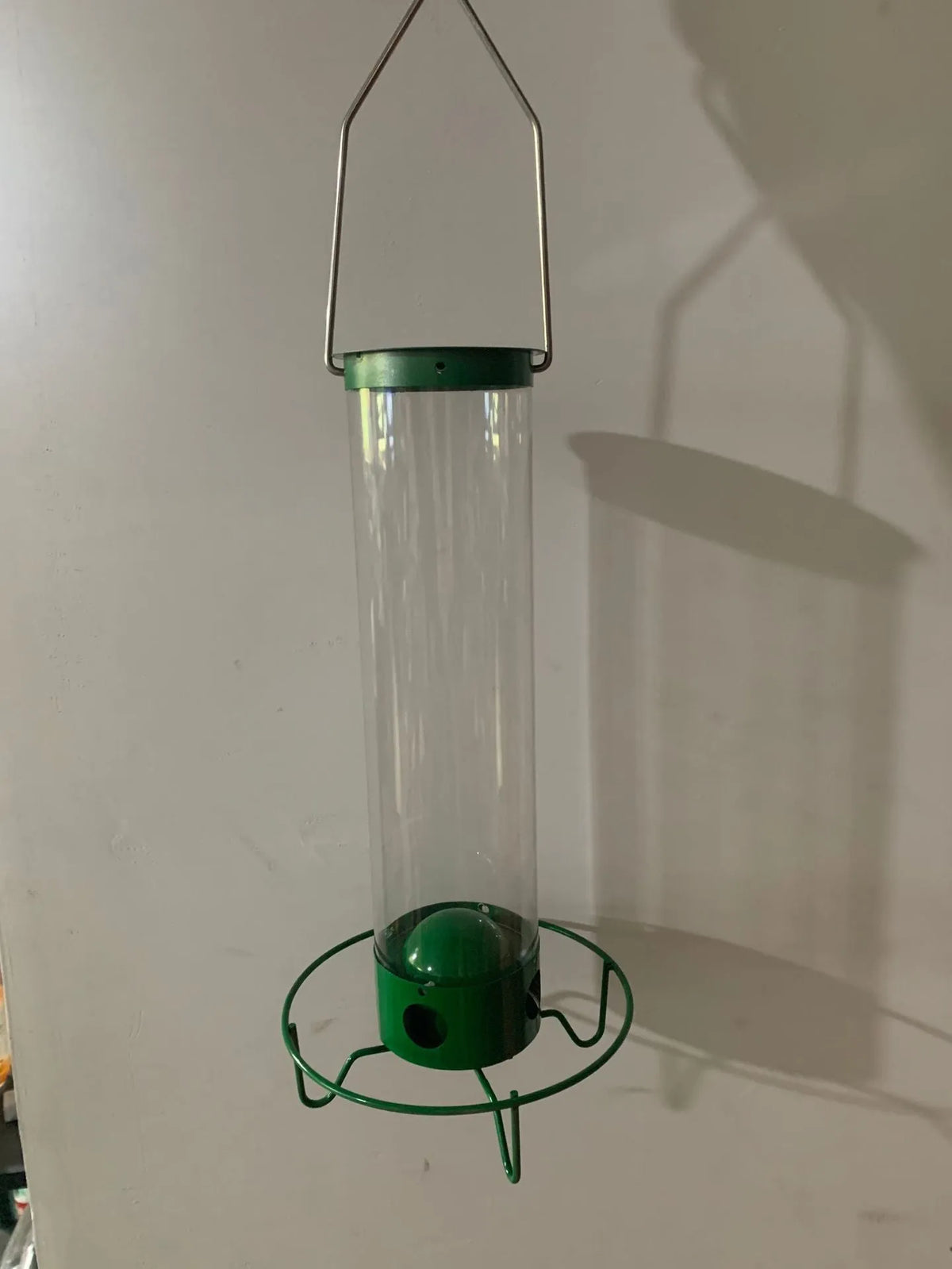 White iron hanging hummingbird feeder bird cage, 15x32cm, geometric modern simplicity style