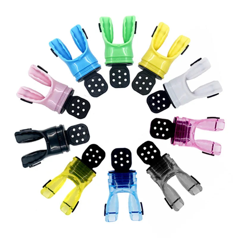 Plastic-free edible silicone diving mouthpiece in multiple colours with 110mm length for scuba diving and snorkelling
