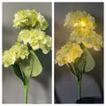 Solar hydrangea garden decorative light in floral design with rubber construction for outdoor placement