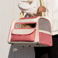 See through breathable large capacity pet bag foldable travel carrier for small pets in blue