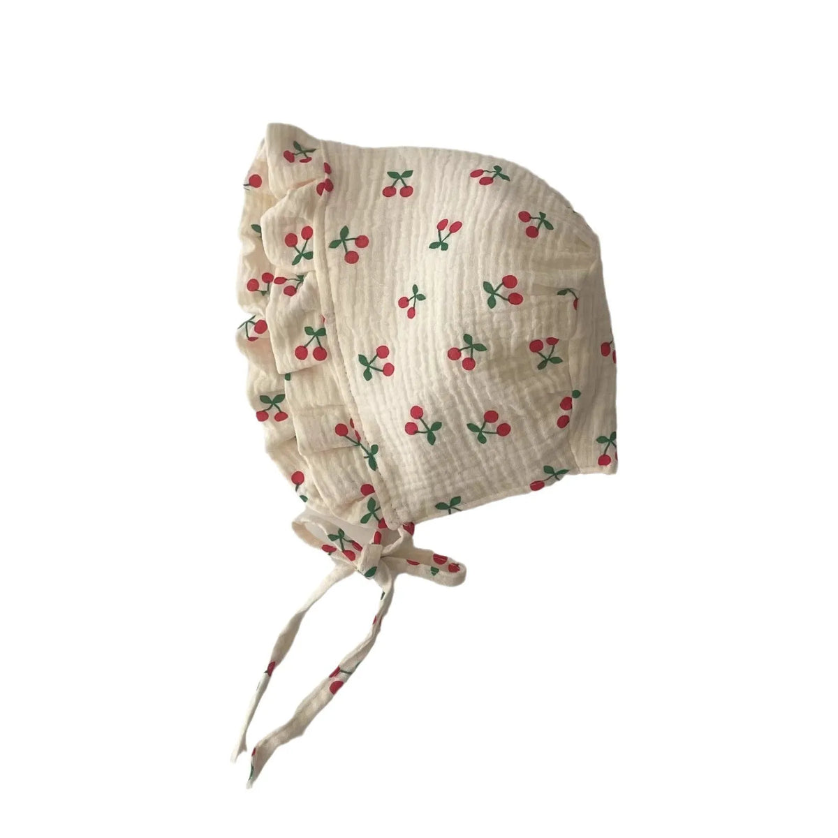 Cotton baby sun hat with full moon dome crown and floral pattern, 38-44cm for 0-12 months