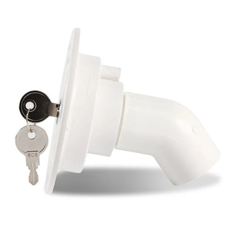 White RV gravity water filling port 80mm hole size 38mm inner diameter