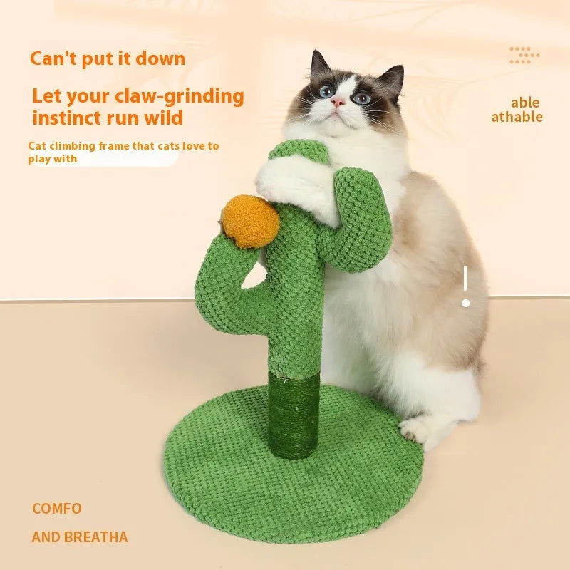 Masson cactus design cat scratching pole with cotton thread sisal surface for claw grinding