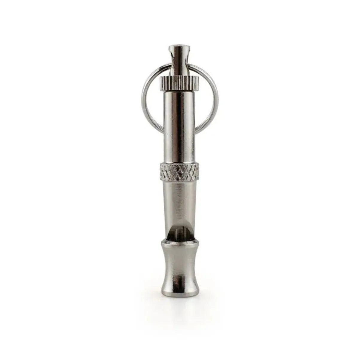 Metallic ultrasonic adjustable dog whistle for training and barking control