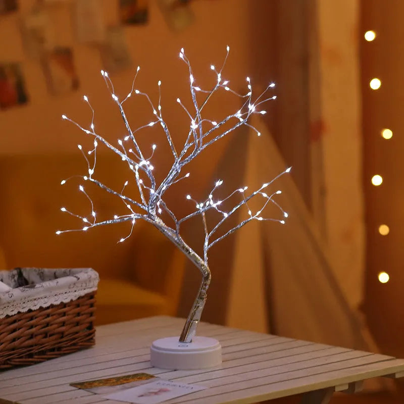 50cm tall touch-controlled LED Christmas tree light with 108 multi-colour lights on plastic and copper wire branches