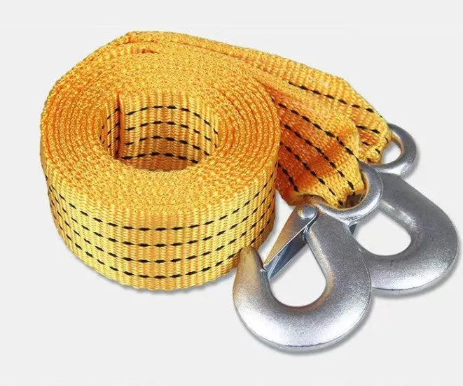 Yellow CARLIFE trailer belt with eagle grappling hook and 3-ton load capacity