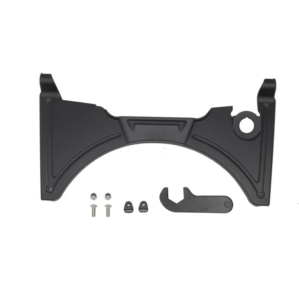 Matte black ABS plastic cockpit fairing for BMW R1250GS motorcycle, showing extended height and mounting points.