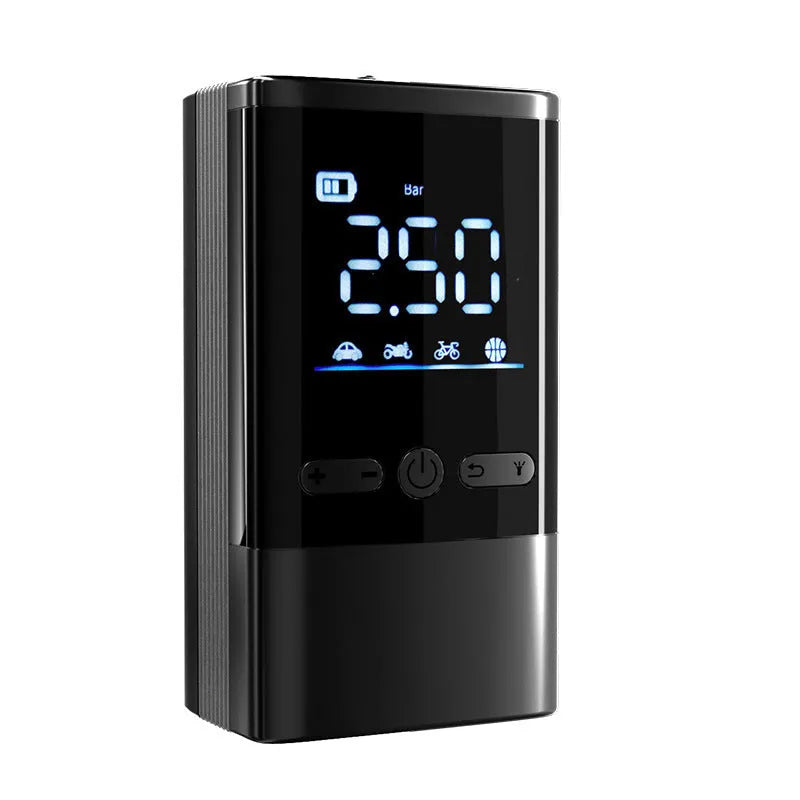 12V cordless car tyre inflator, 120W, 4000mAh rechargeable air pump with pressure gauge and lighting