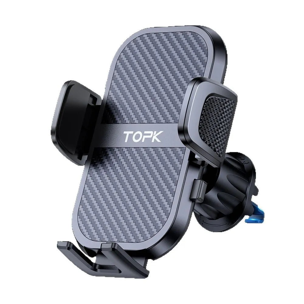 Universal car phone holder with multiple bracket styles for windshield dashboard air vent mounting