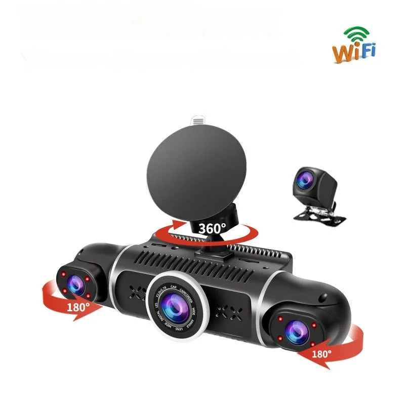 Dual-lens HD driving recorder with 3.5-inch screen for front and rear car cameras