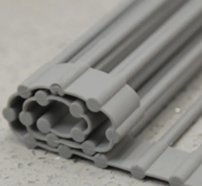 Foldable stainless steel kitchen drain sink rack with polypropylene drying tubes