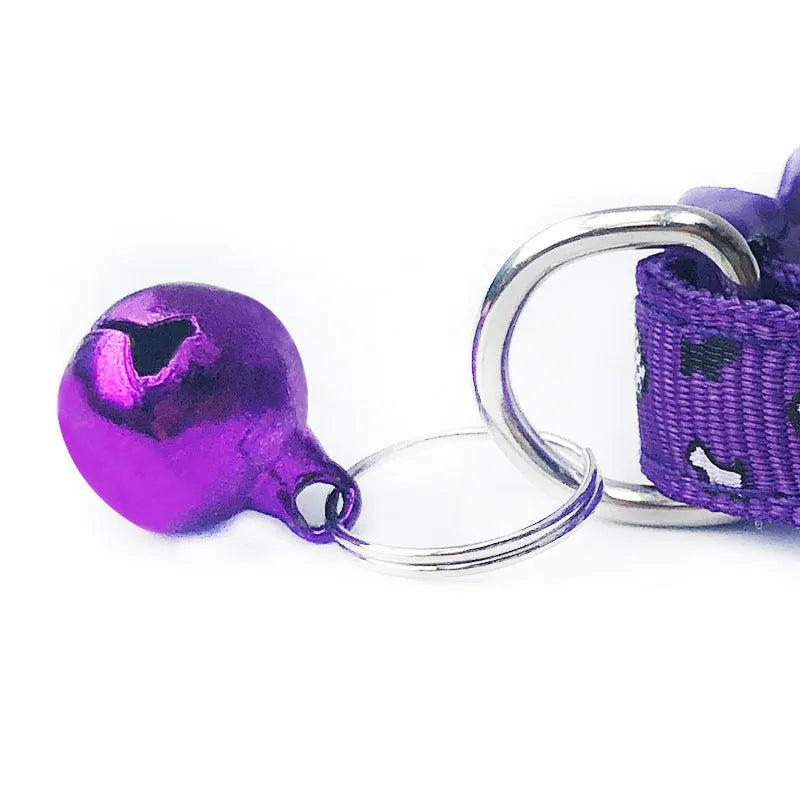 Patch bell collar for pets, width 1.0cm, adjustable 19-32cm, PP material, cartoon style