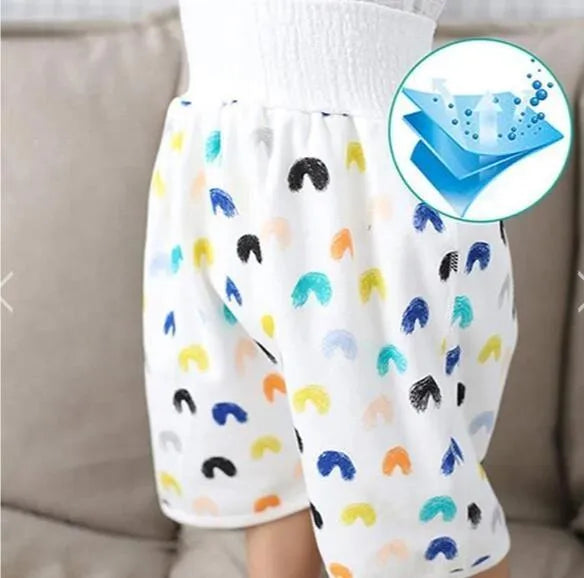 Pure cotton baby diaper skirt in Dinosaur pattern, adjustable waist for 0-8 years
