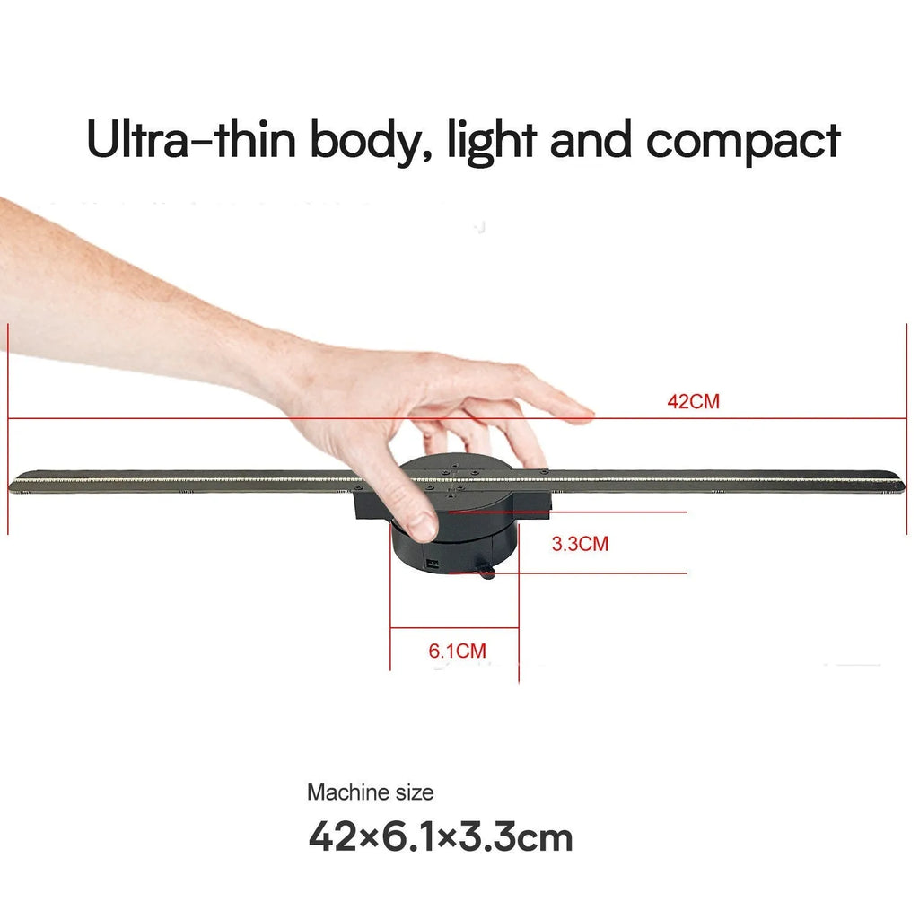 Naked Eye 3D Stereo Projector rotating LED advertising machine with 224 beads and 41cm display