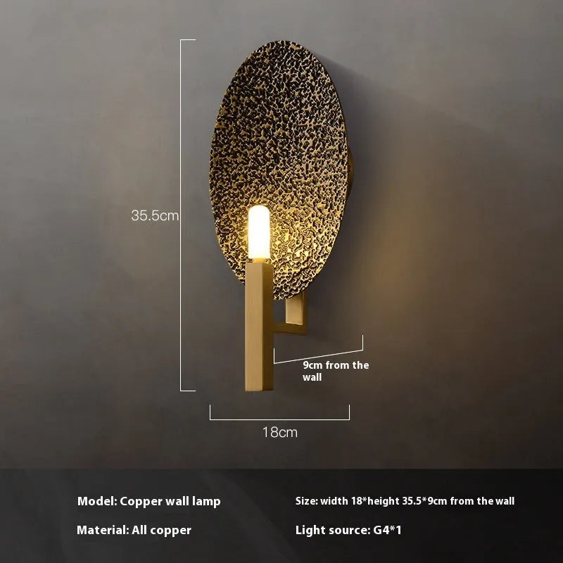 Copper warm light post-modern decorative wall lamp with ≤36V rating, single wall-mounted fitting