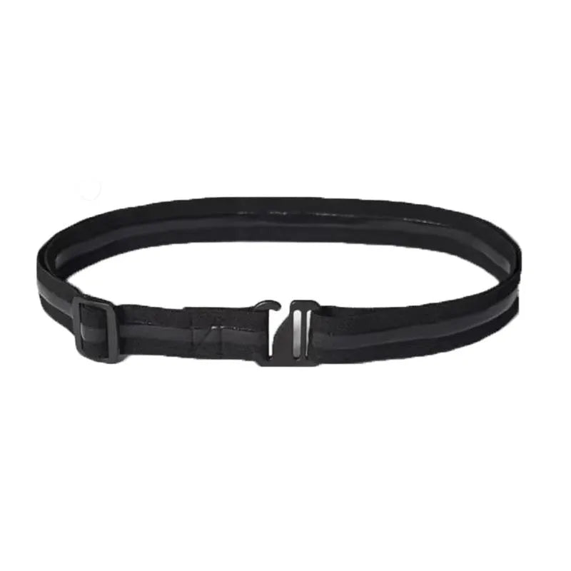 Black men's non-slip shirt band with nylon strap and plastic hook buckle, 2-4cm width