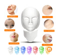 LED light therapy face mask with ABS construction, white, microcurrent massage function