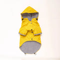 Yellow polyester dog raincoat with high-density twill windproof and waterproof design