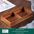 Solid wood snack candy tray in burlywood with multi-grid options and cover