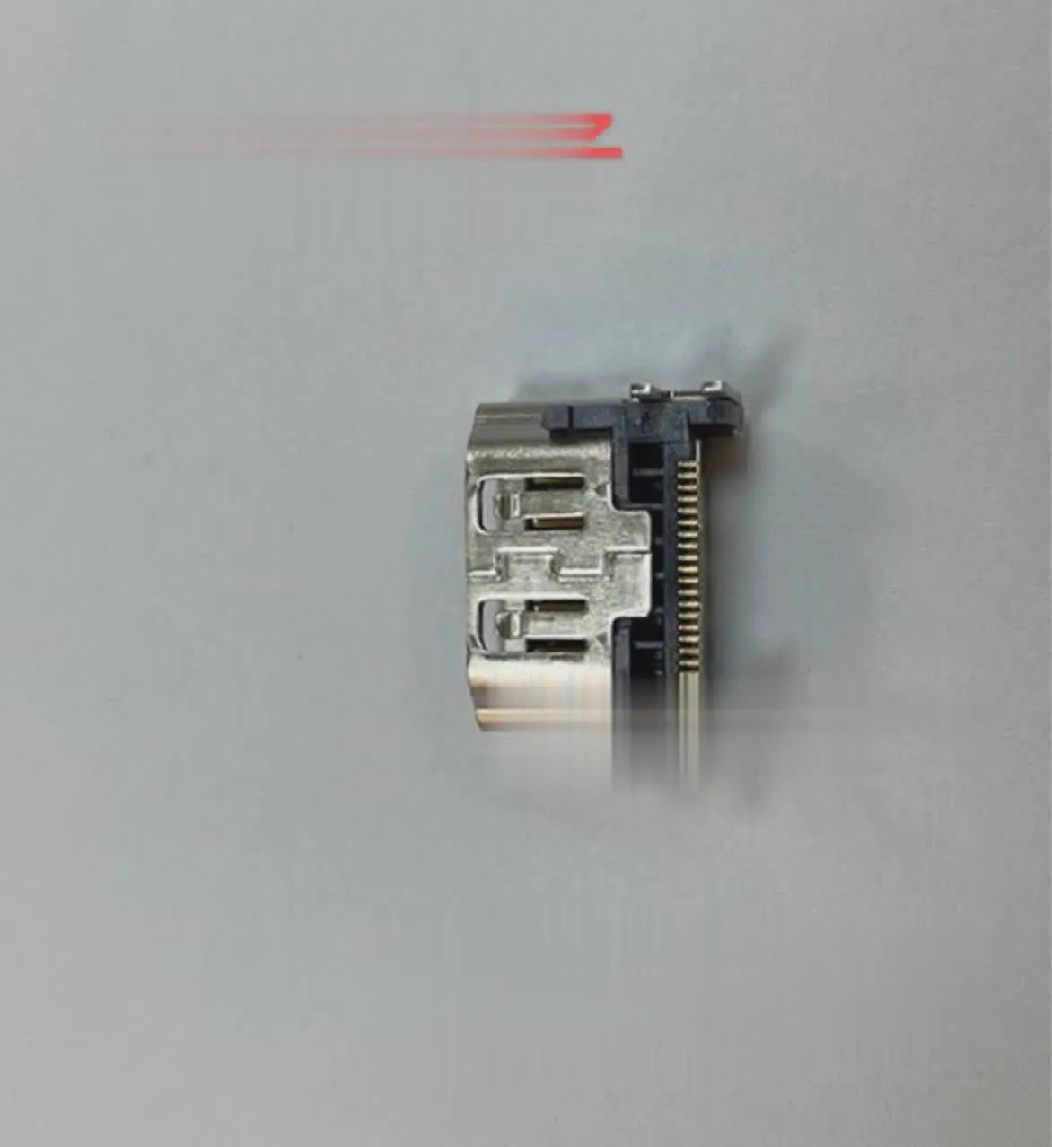 Silver HDMI host socket connector for internal hardware repair