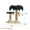 Solid wood cat climbing frame with rotating turntable and sisal scratching post in a panda design.
