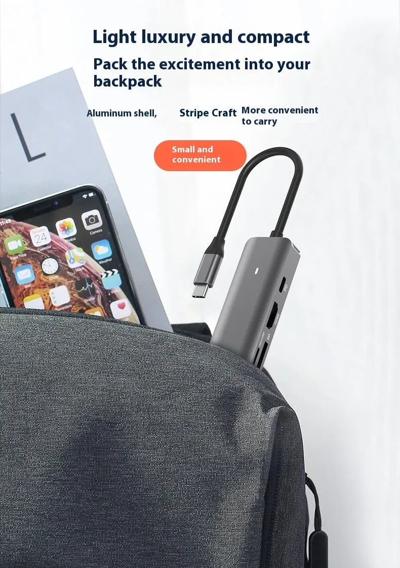LQT-LH07 7-in-1 USB hub and card reader for laptops and computers