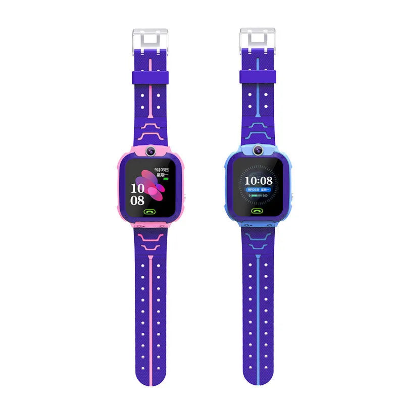 Blue children's waterproof smartwatch with 1.44-inch colour touch screen and silicone strap