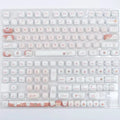 Cartoon dessert cat MOG round key cap set for mechanical keyboards, showing sublimated PBT design.