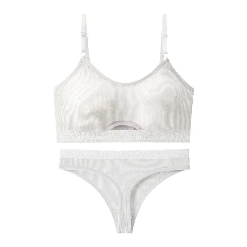 Seamless contrast back sports bra top set with moulded cup in black, grey, khaki, green, or white.
