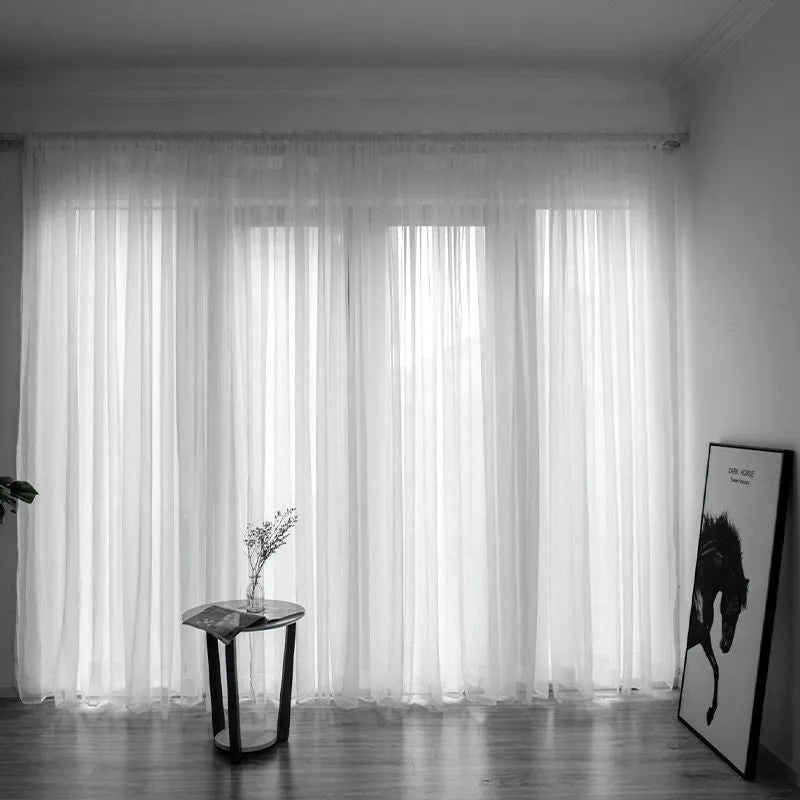 Cotton gauze curtain for balcony with 2.7m drop in solid colour option