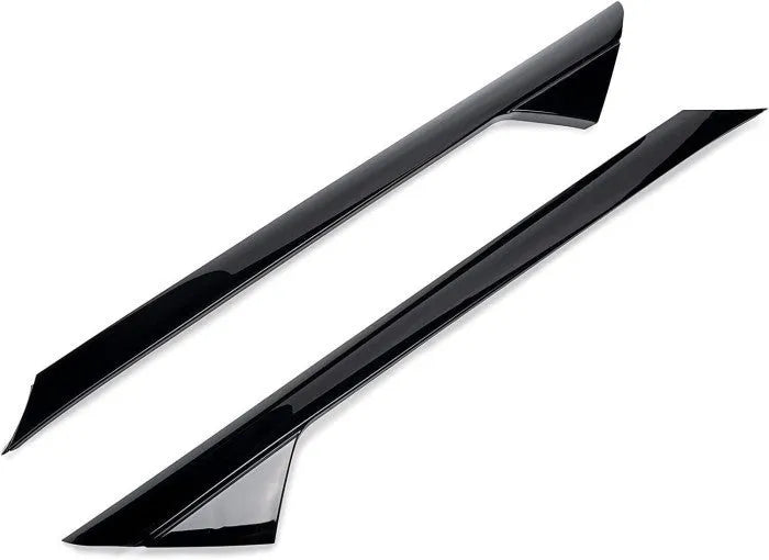 Black front windshield trim panel for Ford vehicles, replacement part codes BB5Z-7803144-AA and BB5Z-7803145-AA.