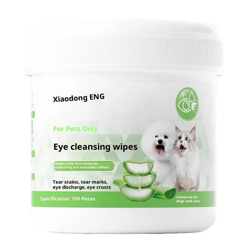 Pet eye wipes 150 pieces non-woven fabric liquid pet cleaning wipe pack
