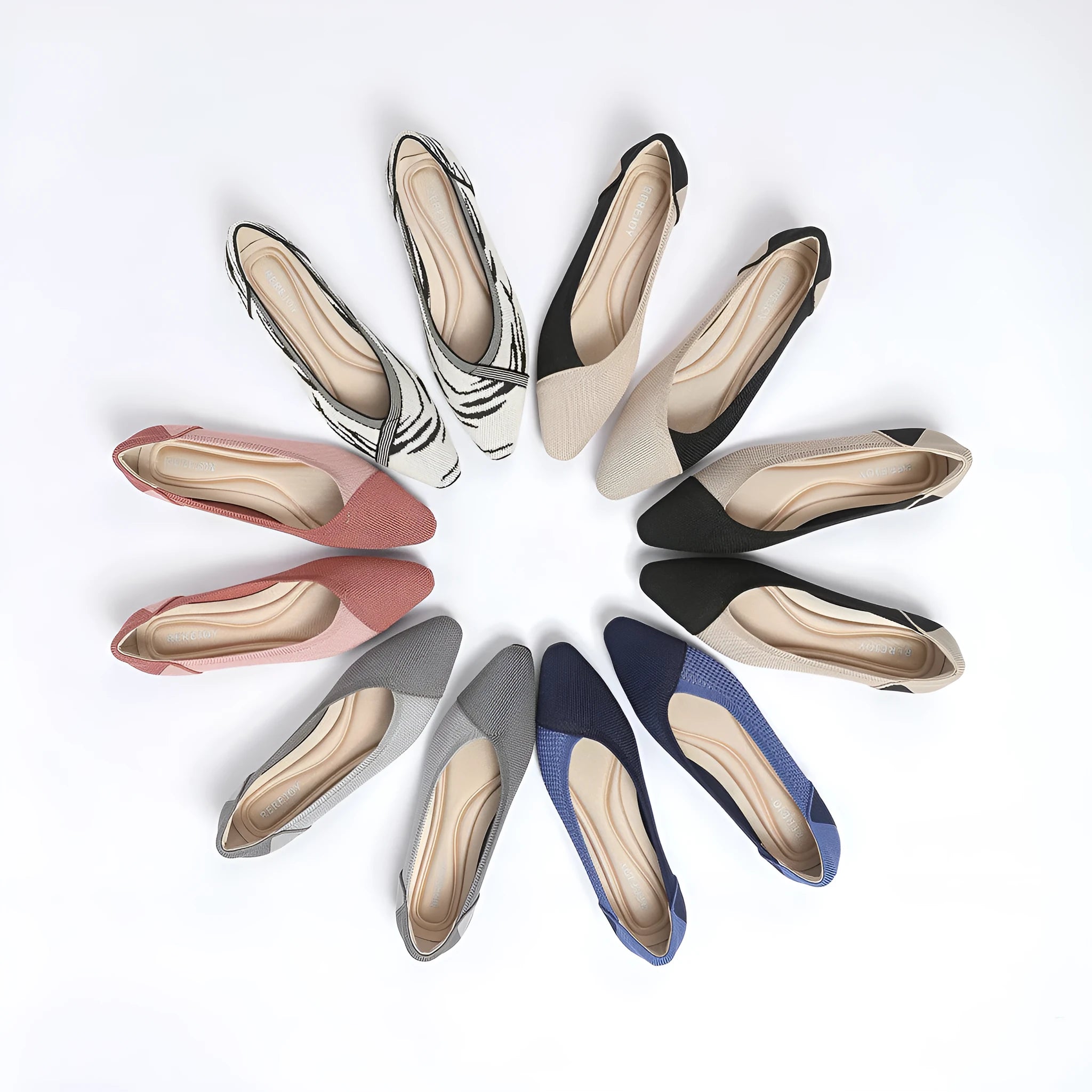 Women's Flyknit woven flat shoes in multiple colour patterns with soft sole