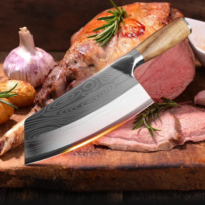 Stainless steel kitchen knife with a 320mm blade, shown in the product colour.