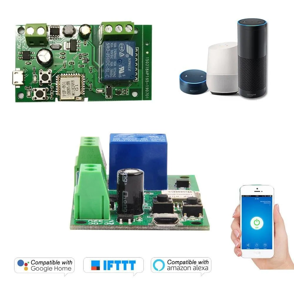 SMG-WF01 series 1 way relay module with USB port and PCB antenna
