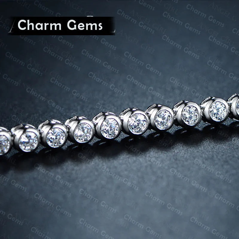 Real gold electroplated bracelet white colour on women wrist metal jewellery