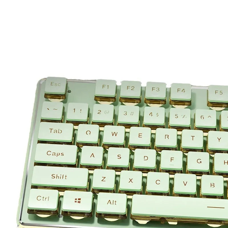 Prewalker V3 keyboard and mouse in retro green colour with mechanical feeling keys