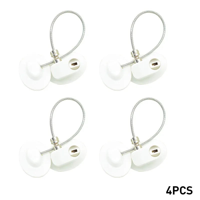 Window security chain lock with 18cm steel cable and aluminium alloy body in white colour