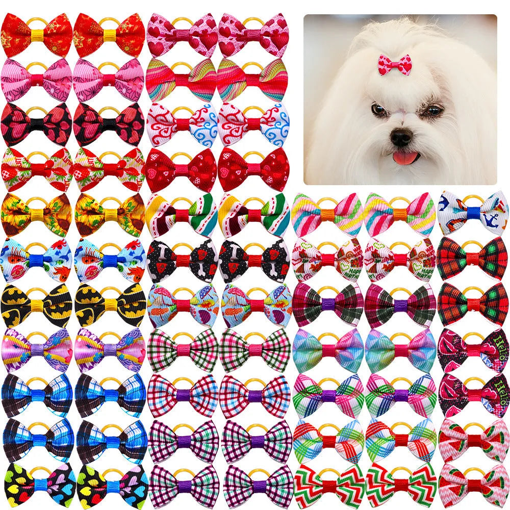Pet head plaid bow cloth decoration in British style for cats and dogs