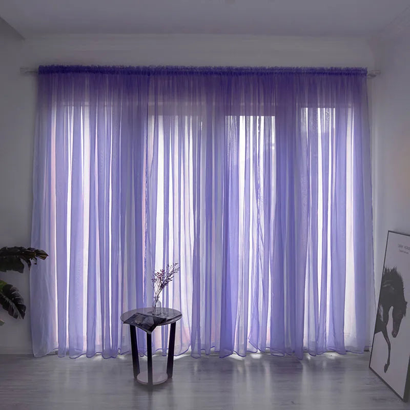 Cotton gauze curtain for balcony with 2.7m drop in solid colour option