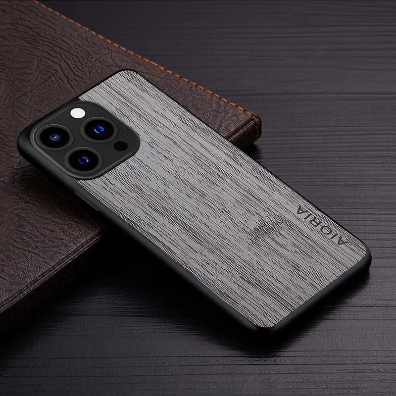 iPhone 7 8 SE phone case in black TPU and PC back cover with industrial style, shown from the back