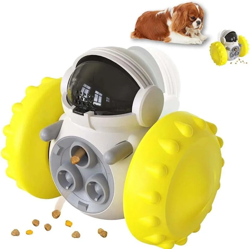 Self-balancing dog treat dispenser toy in five colours for small pets