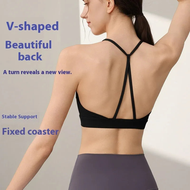 Women's nylon sports vest with double shoulder straps in sunshine desert colour