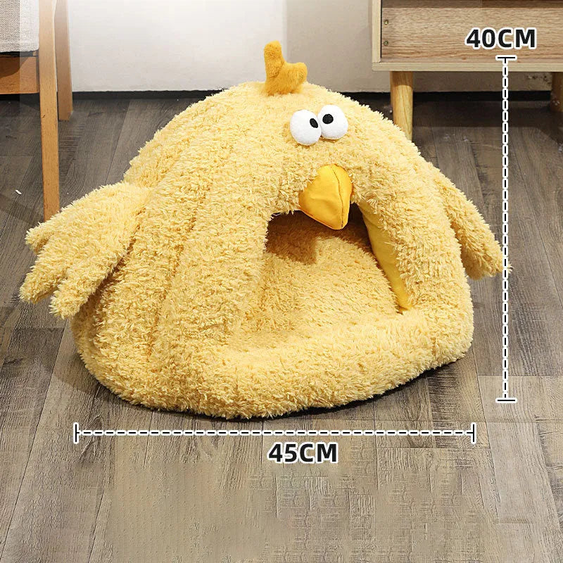 Cold-proof warm cat nest in size L 60x45cm for fall and winter, padded pet bed for cats or small chickens