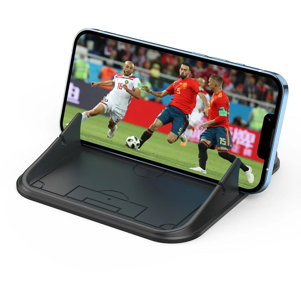 Peak-X5 coloured silicone automobile phone holder for car or desk.